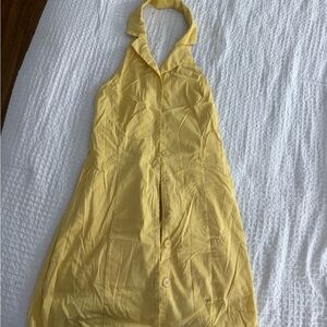 Yellow Halter Neck Mini Dress